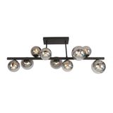 Boston Ceiling Flush Lamp 9xG9 Smoked Shades