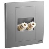 Mallia Senses 1 gang single loudspeaker socket outlet - Dark Silver