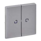 Cover plate Valena Life - 2-gang illuminated / with indicator - aluminium