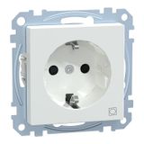 SCHUKO socket with dryer marking, contact protection, plug-in terminals, active white glossy, System M