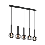 Clayton pendant 5-pc E27 matt black