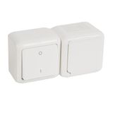 Double pole switch + 2P+E German std socket outlet Forix - 16 A-250 V~ - white