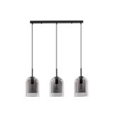 Double Layered Smoky Glass  Black Cord  Black Metal Base   LED E27 3x12 Watt 230 Volt   IP20 Bulb Excluded  L: 70 W: 18 H: 158 cm Adjustable height