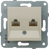 Karre Plus-Arkedia Beige Two Gang Data Socket (2xCAT6)