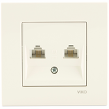 Karre Beige Two Gang Num Phone Socket (2xCAT3)