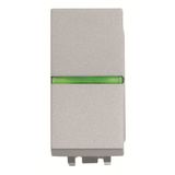 N2101.5 PL Switch 1-way Rocker/button Off switch 1-pole with LED exchangeable Silver - Zenit