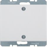 Blind plug with centre plate and screw fastening Arsys polar white, gl