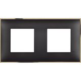 CLASSIA - COVER PLATE 2X2P BLACK GOLD