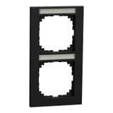 M-Pure frame, double with label holder, vertical mounting, matt black