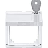 Intermediate ring with hinged lid and lettering field, lockable, polar white, AQUADESIGN