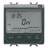 ELETRONIC DAILY/WEEKLY TIMER, 1-CHANNEL - 230V ac 50/60Hz - 2 MODULES - SATIN BLACK - CHORUSMART