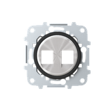 8618.2 CN Cover plate for data outlet 2-gangs - Black Glass Data connection 2 gang Black - Skymoon