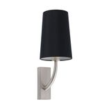 REM MATT NICKEL WALL LAMP BLACK LAMPSHADE