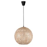 Natural Rattan  Black Fabric Wire & Base  LED E27 1x12 Watt 230 Volt  IP20 Bulb Excluded   D: 40 H1: 37 H2: 250 cm Adjustable height