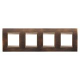 LUX INTERNATIONAL PLATE - IN METAL - 2+2+2+2 MODULES HORIZONTAL - ANTIQUE BRASS LAVY - INNER FRAME MATT DARK BRONZE - CHORUSMART