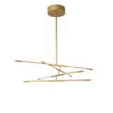 Triac Dimmable Brass Gold Metal & Acrylic  LED 48 Watt 230 Volt  3633Lm 3000K IP20  Included Two parts   Of Metal 33 & 43 cm   L: 84 W: 80 H: 81 cm Rotaing & Adjustable Two Options Of Height  81 - 52.5 cm