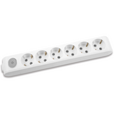 X-tendia White Six Gang Socket Switch Earth CP