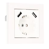 Pro Charge USB Socket - 2x USB-A 3.4A- 55x 55mm - RAL9010