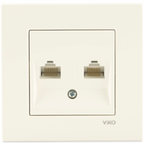 Karre Beige Two Gang Data Socket (2xCAT6)