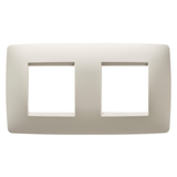 ONE INTERNATIONAL PLATE - IN TECHNOPOLYMER - 2+2 MODULES HORIZONTAL - IVORY - CHORUSMART