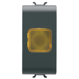 SINGLE INDICATOR LAMP - AMBER - 1 MODULE - SATIN BLACK - CHORUSMART