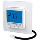 Flush-mounted thermostat as a room controller with limiter function, AC 230V, 1NO contact, 10 A, blue backlighting