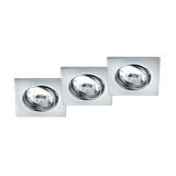 Jura recessed spotlight GU10 chrome 3-pack square