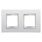 LUX INTERNATIONAL PLATE - IN TECHNOPOLYMER - 2+2 MODULES HORIZONTAL - WHITE - CHORUSMART