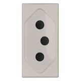 N2136.2 PL Brazilian 20A socket outlet - 1M - Silver