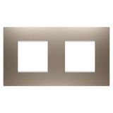 EGO INTERNATIONAL PLATE - IN PAINTED TECHNOPOLYMER - 2+2 MODULES HORIZONTAL - LIGHT BRONZE - CHORUSMART