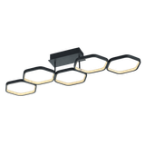 Vigo LED ceiling lamp 5-pc matt black