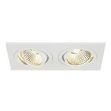 NEW TRIA II LED DL SQUARE SET, matt white, 2x6W, 38ø, 3000K