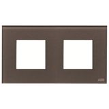 N2272 CC Frame 2-gang / 2+2-modules - Noble - Coffee Glass