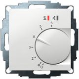 UP room controller, RAL9016 glossy 55x55, 5-30C, AC 230V, 16 A relay output 1 NO contact, PWM / 2 point control, switch, TA, LED displays