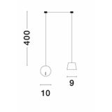 Sandy Black Aluminium  & Acrylic  Switch On/Off  LED 6 Watt 230 Volt  380Lm 3000K IP20   D1: 10 D2: 9 H: 400 cm Adjustable Height