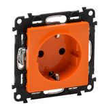 2P+E socket with shutters Valena Life - orange - German standard - 16 A - 250 V~