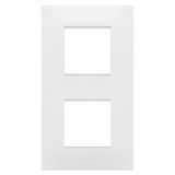 EGO INTERNATIONAL PLATE - IN TECHNOPOLYMER - 2+2 MODULES VERTICAL - SATIN WHITE - CHORUSMART