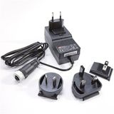 Netzteil, Steckernetzteil, ~40W, mit AC Wechseladaptern (Plug Set EU, US, UK, AU), Ausgang Festspannung 24V DC, M12 Sensorbuchse A-kodiert, gerade