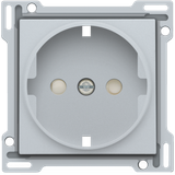 Finishing set for socket outlet with side earthing and shutters, sterl