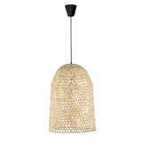 Natural Rattan  Black Fabric Wire & Base  LED E27 1x12 Watt 230 Volt  IP20 Bulb Excluded   D: 40.5 H1: 58.5 H2: 250 cm Adjustable height