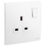 281116MW Mallia Senses 1 gang BS switched socket outlet double pole - 13A