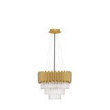 Gold Aluminum & Crystal (96 pcs) LED E14 5x5 Watt 230 Volt IP20 Bulb Excluded D: 39 H1: 35 H2: 120 cm Adjustable Height