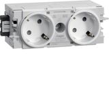 Socket-outlet 2-g. 45° Wago C-Profile tw