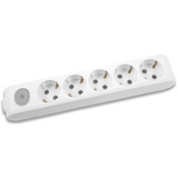 X-tendia White Five Gang Socket Switch Earth CP