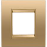 LUX INTERNATIONAL PLATE - IN METAL - 2 MODULES - GOLD  - INNER FRAME MATT GOLD - CHORUSMART