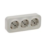 3X2P+E SCHUKO 16A PREWIRED SOCKET WITH SHUTTERS IVORY