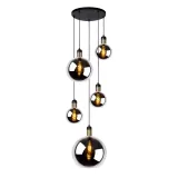 JULIUS Pendant 5x E27  Smoke Glass