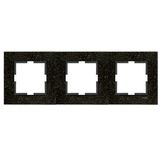 Novella Accessory Corian - Black Quartz Three Gang Frame