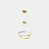 Pendant Circular Downward 2 Rings (ø900 ø600) LED 77.3W 2311lm 2400K Gold