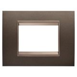 LUX PLATE - IN METAL - 3 MODULES - ANODIC BROWN - INNER FRAME MATT DARK BRONZE - CHORUSMART